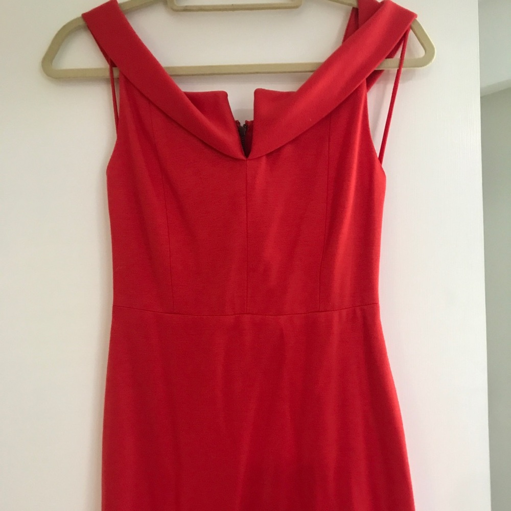 Red Alice and Olivia midi shift dress